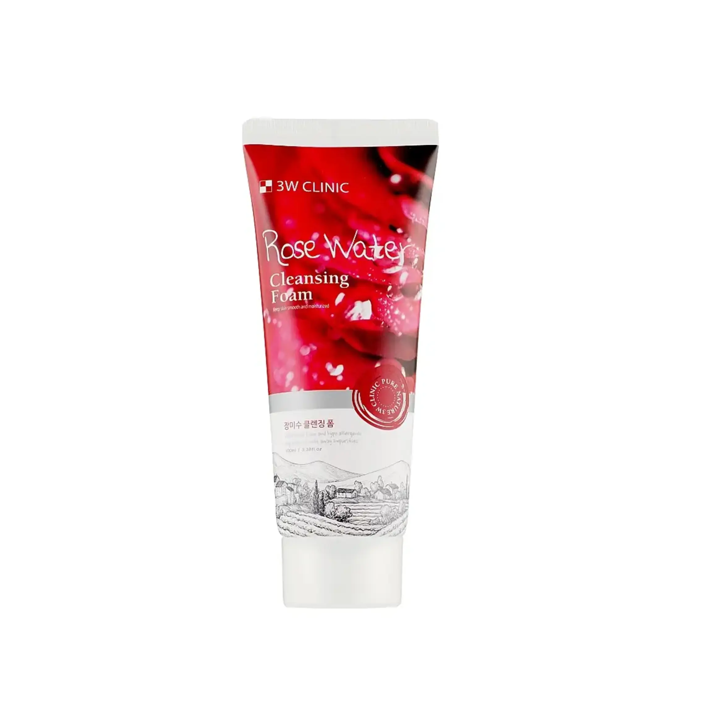 3W Clinic Rose Water Cleansing Foam