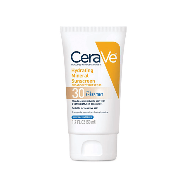 Cerave Hydrating Mineral Sunscreen Face Sheer Tint Spf 30   50ml