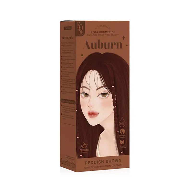 Kota Cosmetics Auburn Hair Color Cream Reddish Brown